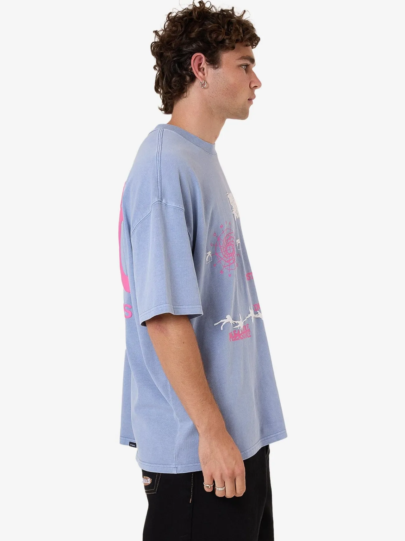 Best Thrills Connections Box Fit Oversize Tee - Forever Blue ForeverBlue