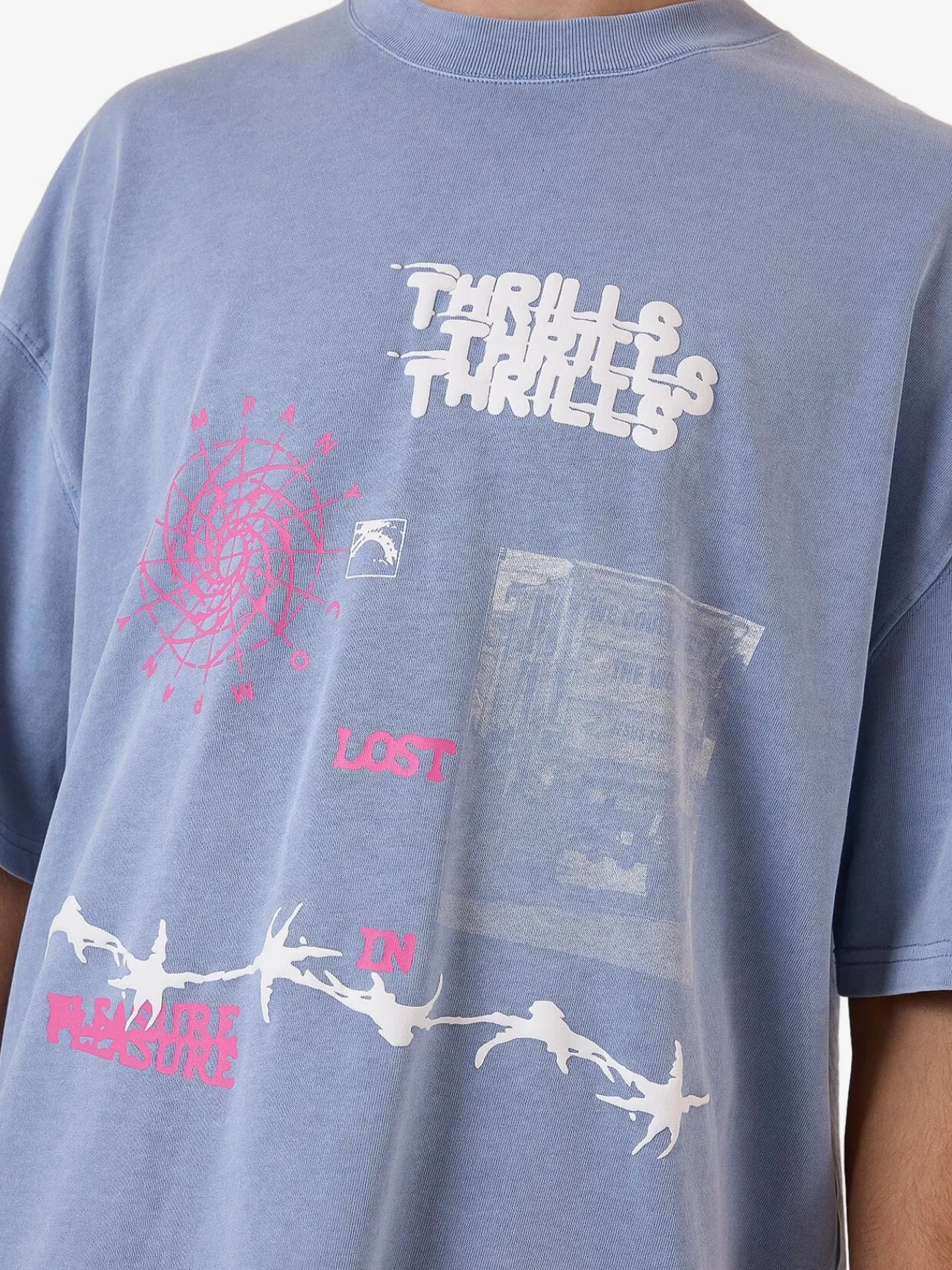 Best Thrills Connections Box Fit Oversize Tee - Forever Blue ForeverBlue