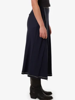 Discount Thrills Contour Midi Skirt - Peacoat