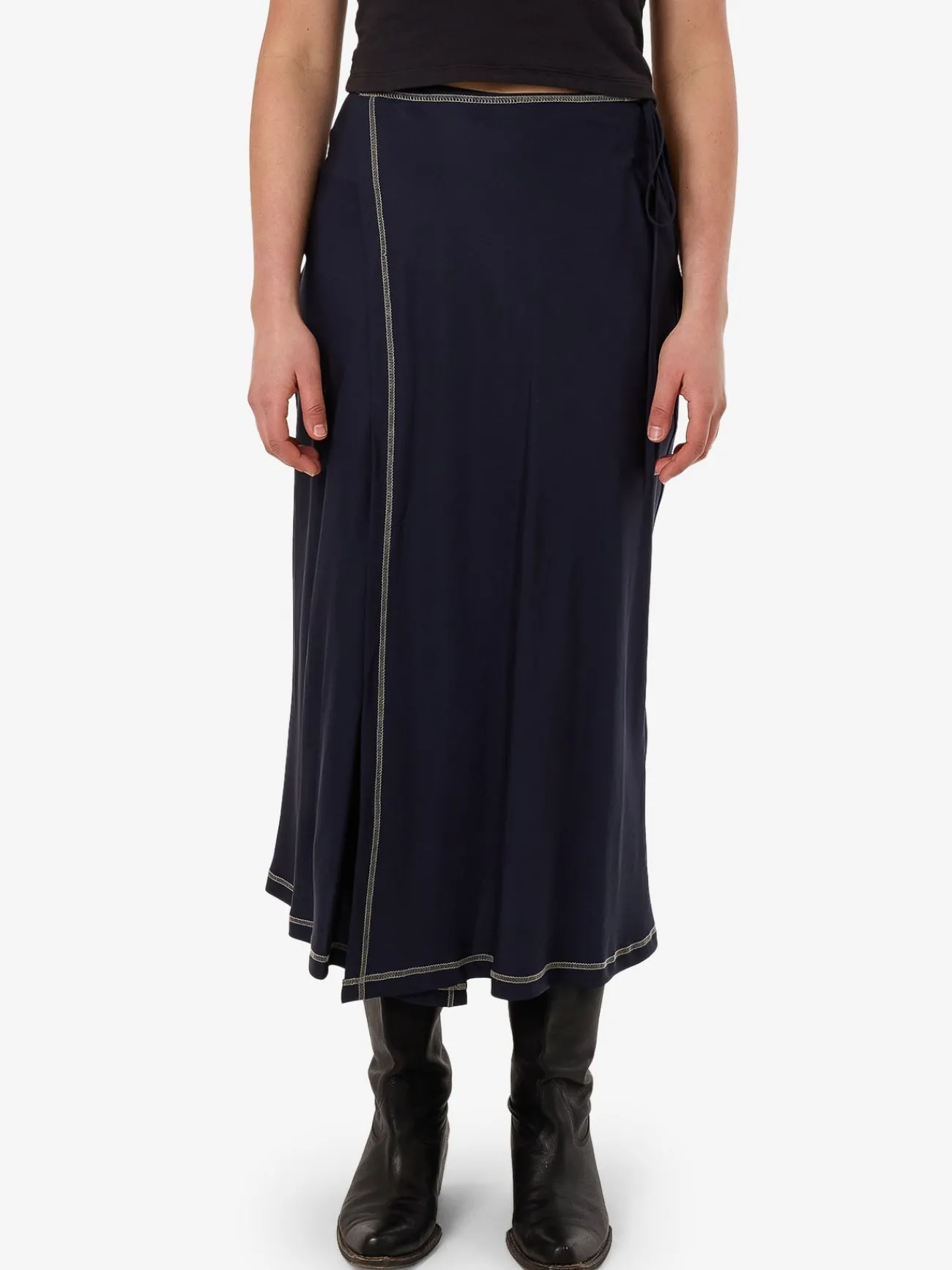 Discount Thrills Contour Midi Skirt - Peacoat