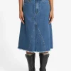 Fashion Thrills Cooper Midi Skirt - Rinsed Blue RinsedBlue