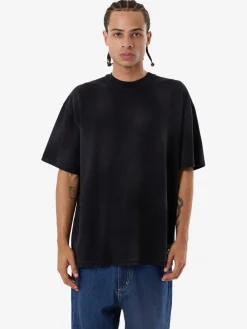 Hot Thrills Cortex Worn Box Fit Oversize Tee - Faded Black FadedBlack
