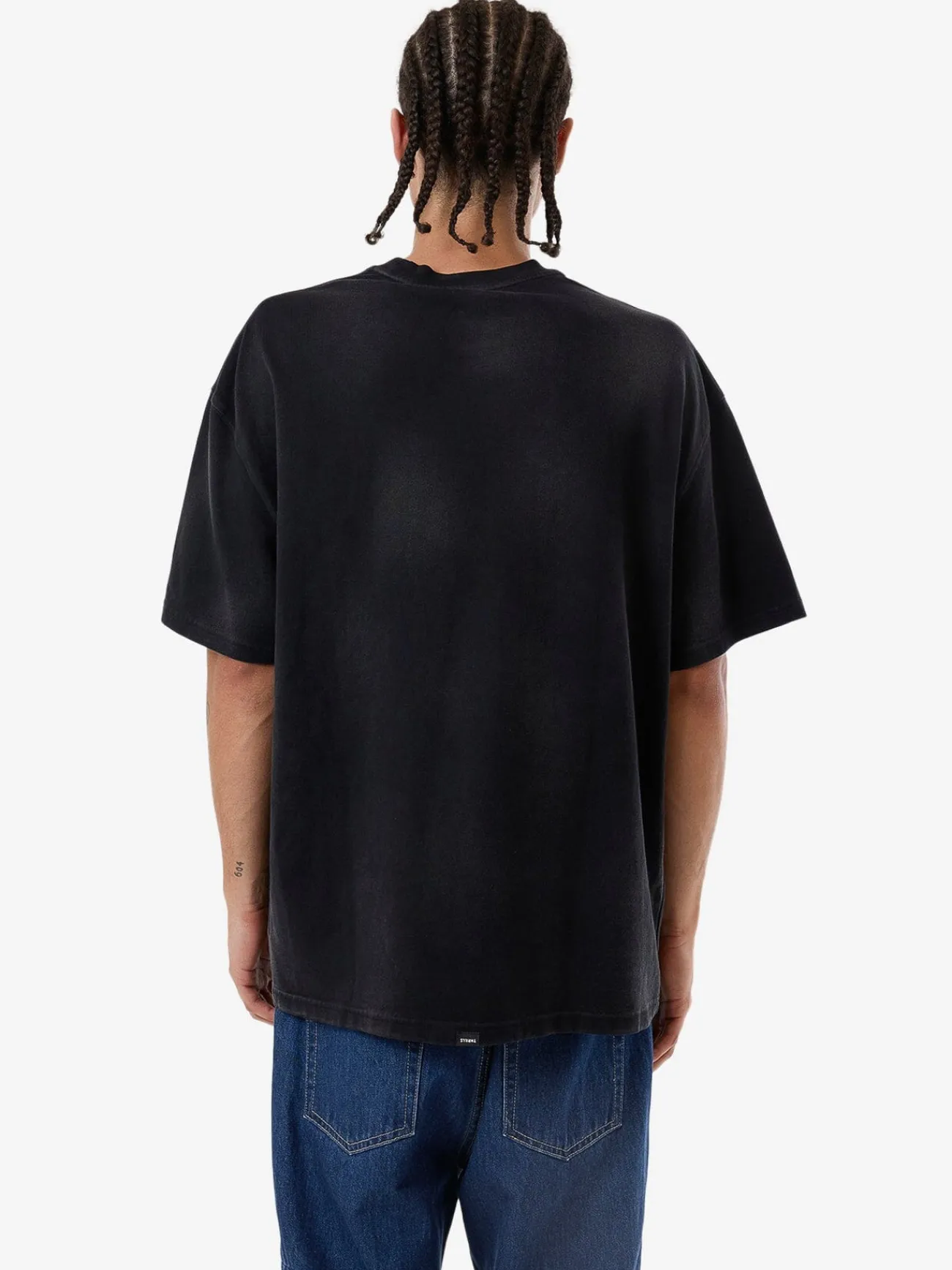 Hot Thrills Cortex Worn Box Fit Oversize Tee - Faded Black FadedBlack