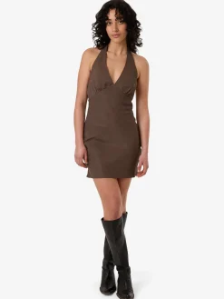 Discount Thrills Dakota Halter Mini Dress - Fungi