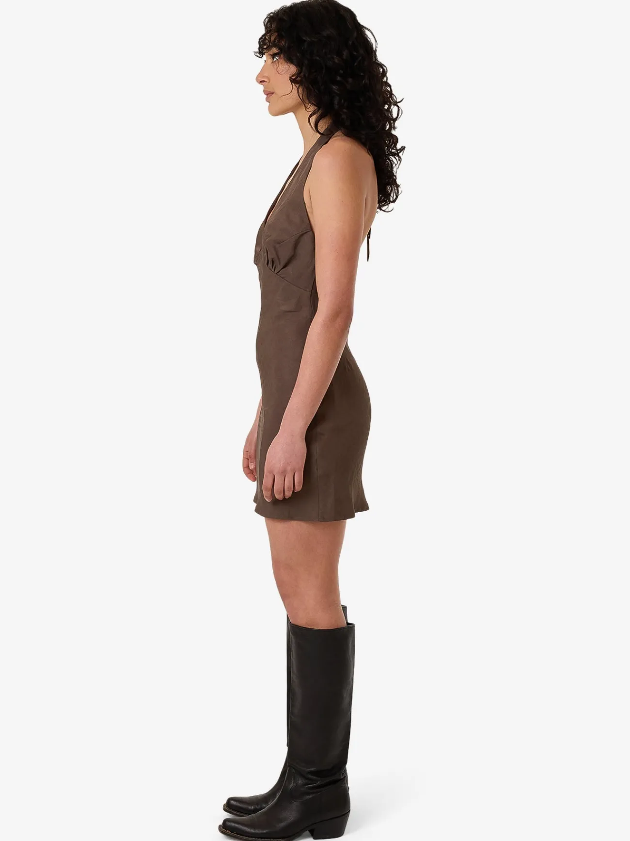 Discount Thrills Dakota Halter Mini Dress - Fungi