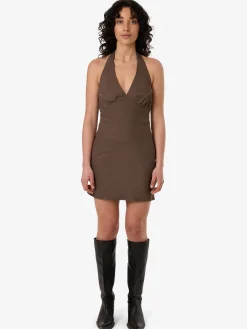 Discount Thrills Dakota Halter Mini Dress - Fungi