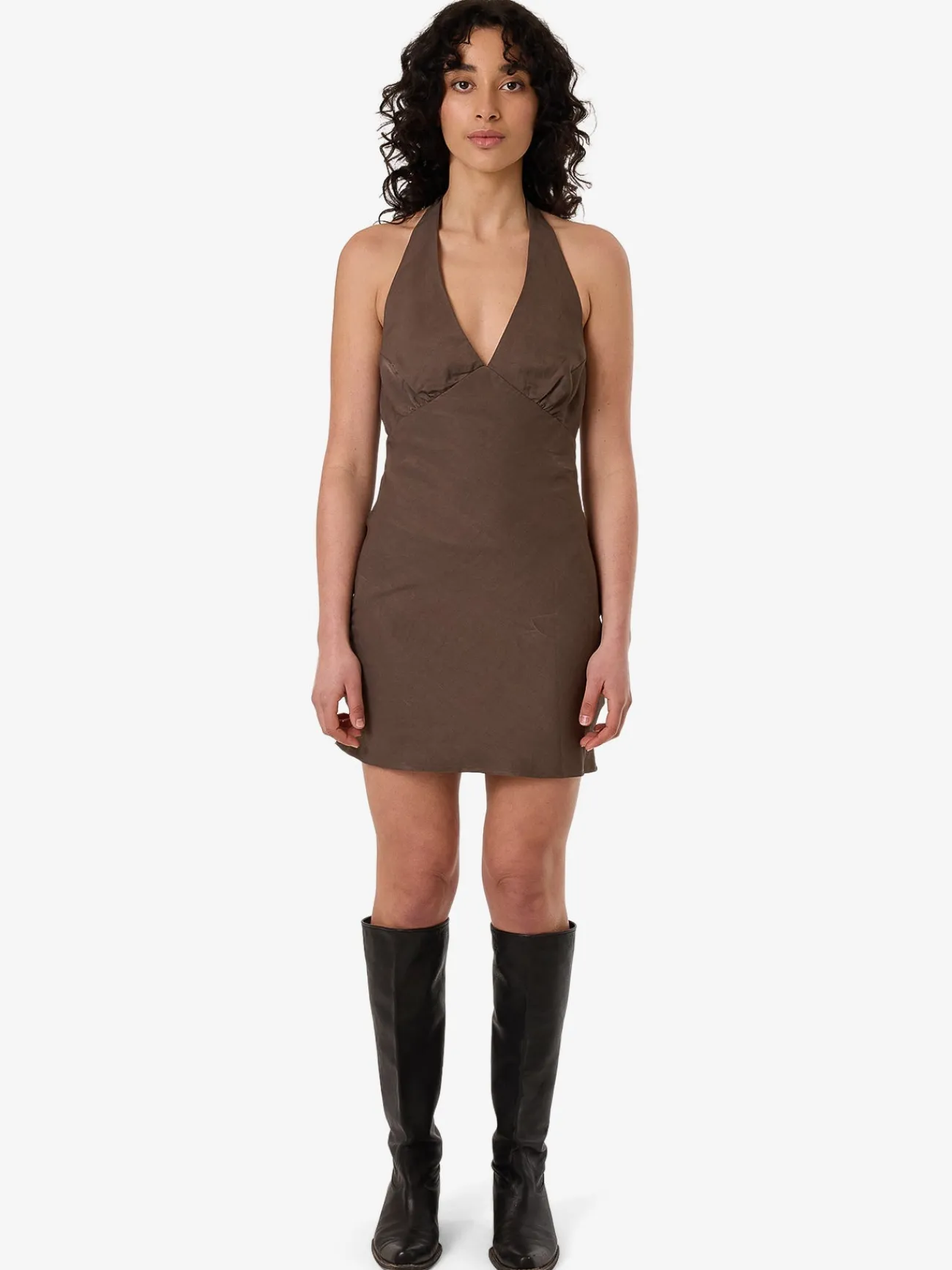 Discount Thrills Dakota Halter Mini Dress - Fungi