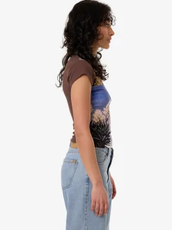 Clearance Thrills Dalia Club Tee - Coffee