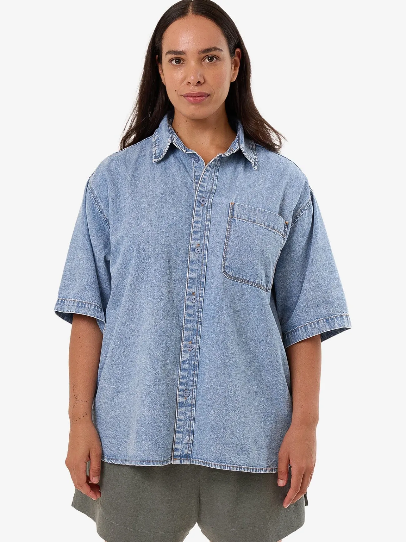 Best Thrills Darian Denim Shirt - Tempest Blue TempestBlue