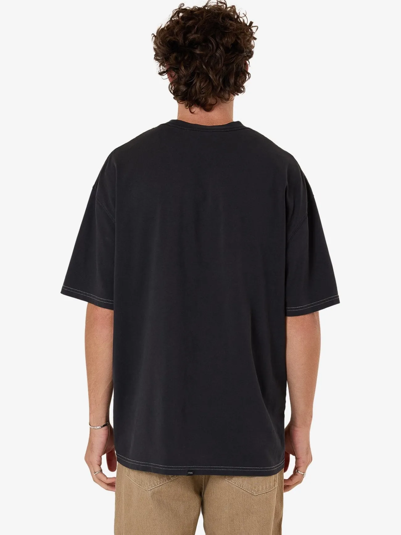 Sale Thrills Deception Box Fit Oversize Tee - Washed Black WashedBlack