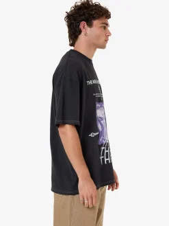 Sale Thrills Deception Box Fit Oversize Tee - Washed Black WashedBlack