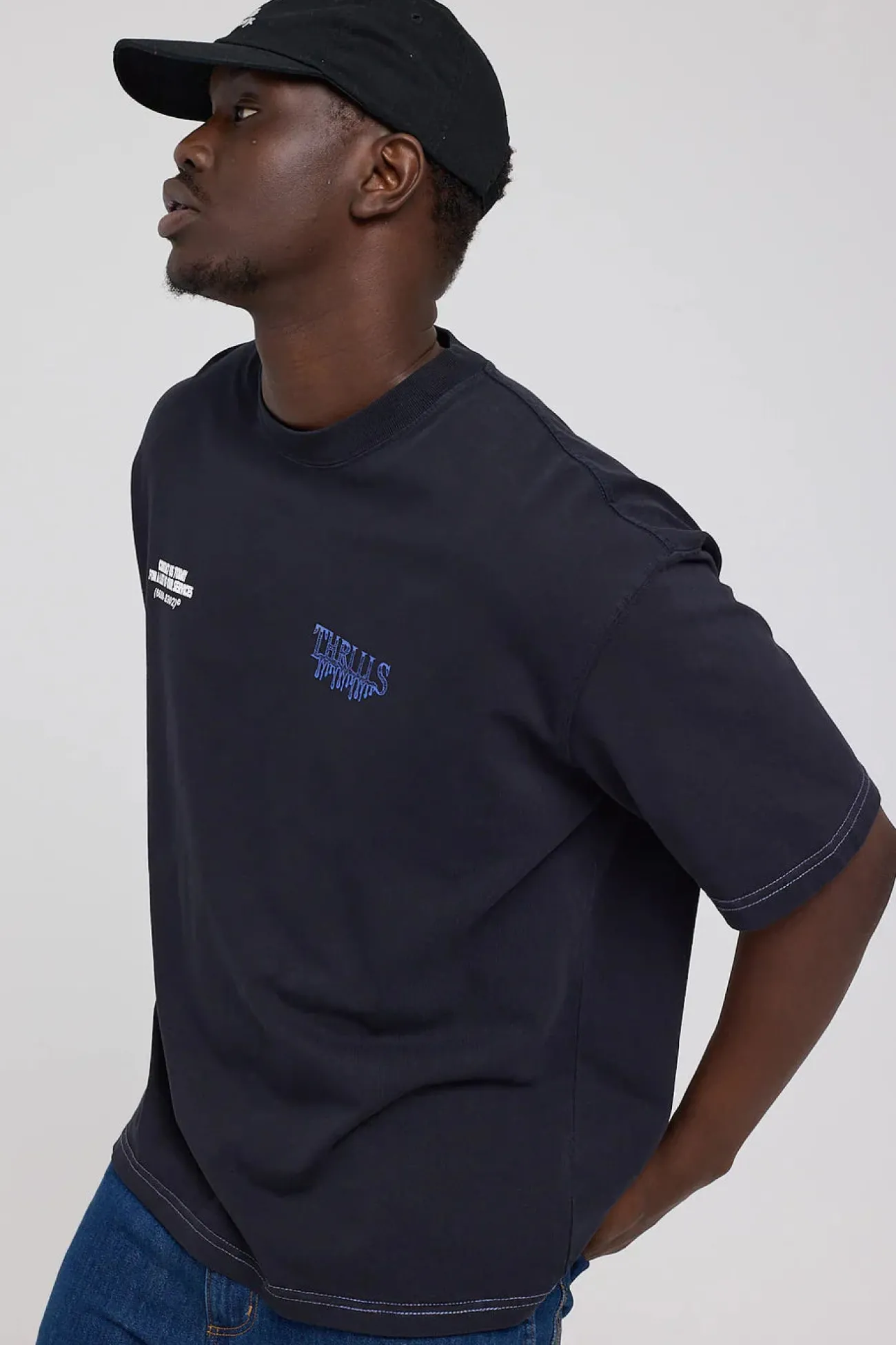 Outlet Thrills Dispatch Box Fit Oversize Short Tee - Dark Navy DarkNavy