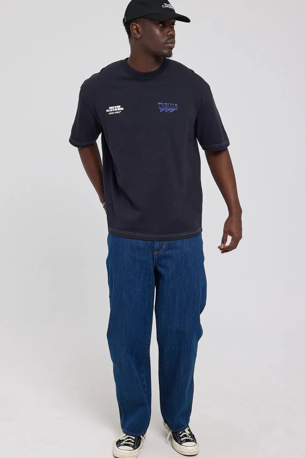 Outlet Thrills Dispatch Box Fit Oversize Short Tee - Dark Navy DarkNavy