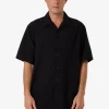 New Thrills Distortion Bowling Shirt - Black