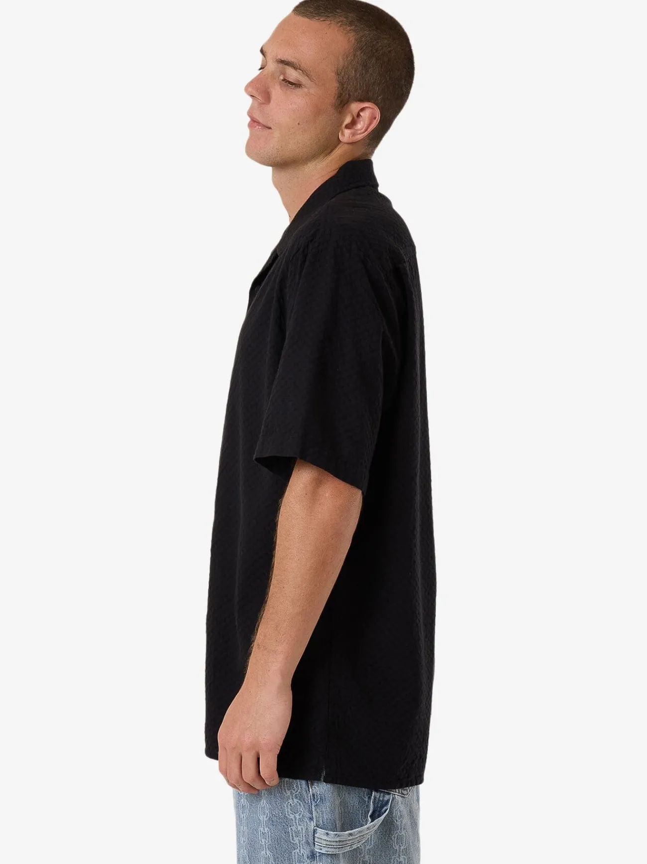 New Thrills Distortion Bowling Shirt - Black