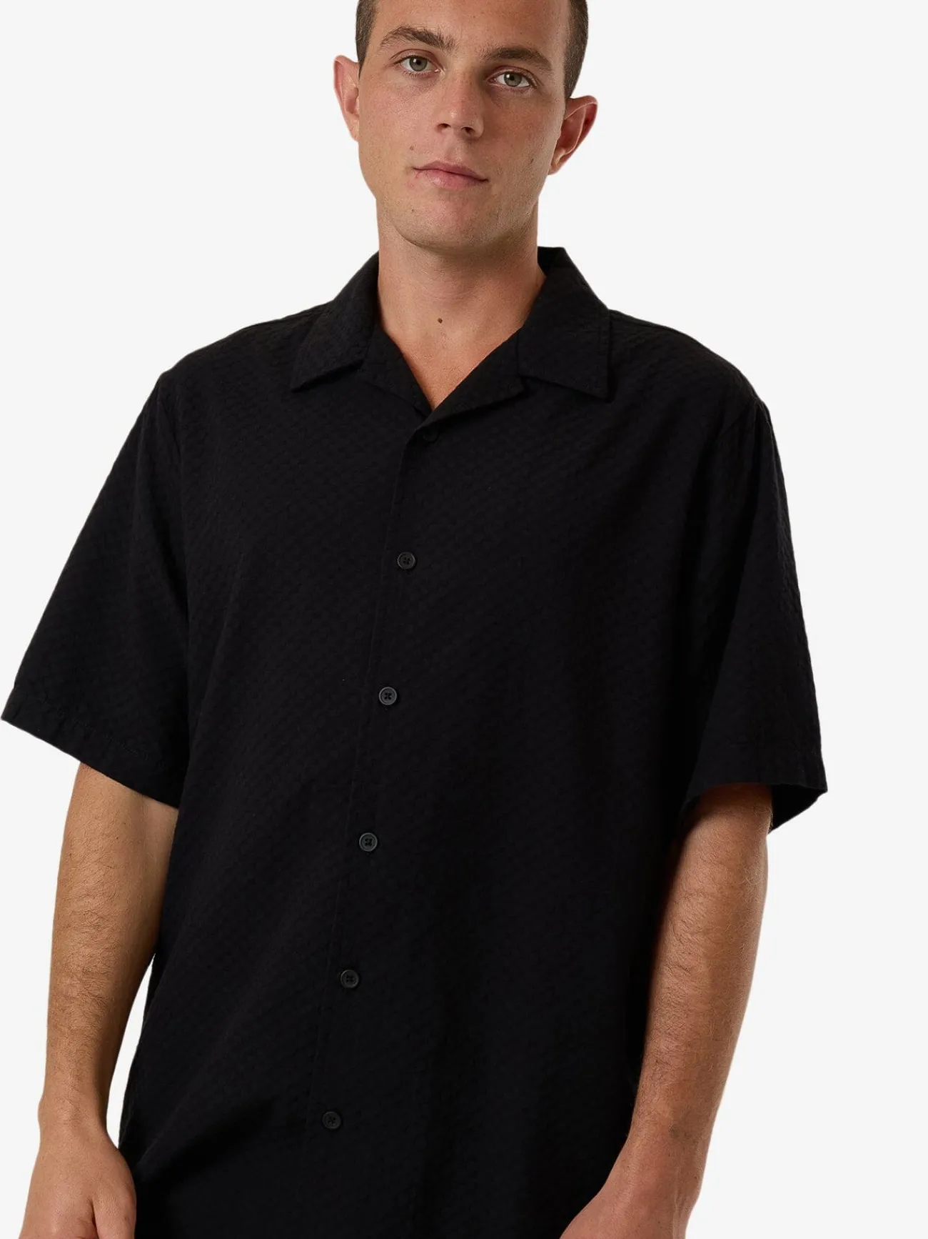 New Thrills Distortion Bowling Shirt - Black