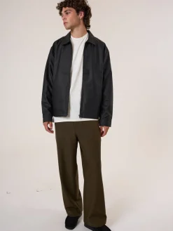 Sale Thrills Don't Bother Me Leather Work Jacket - Black