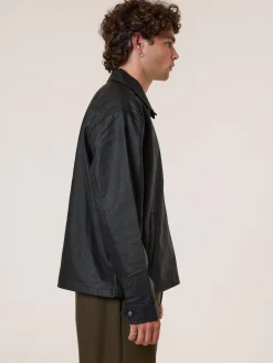 Sale Thrills Don't Bother Me Leather Work Jacket - Black
