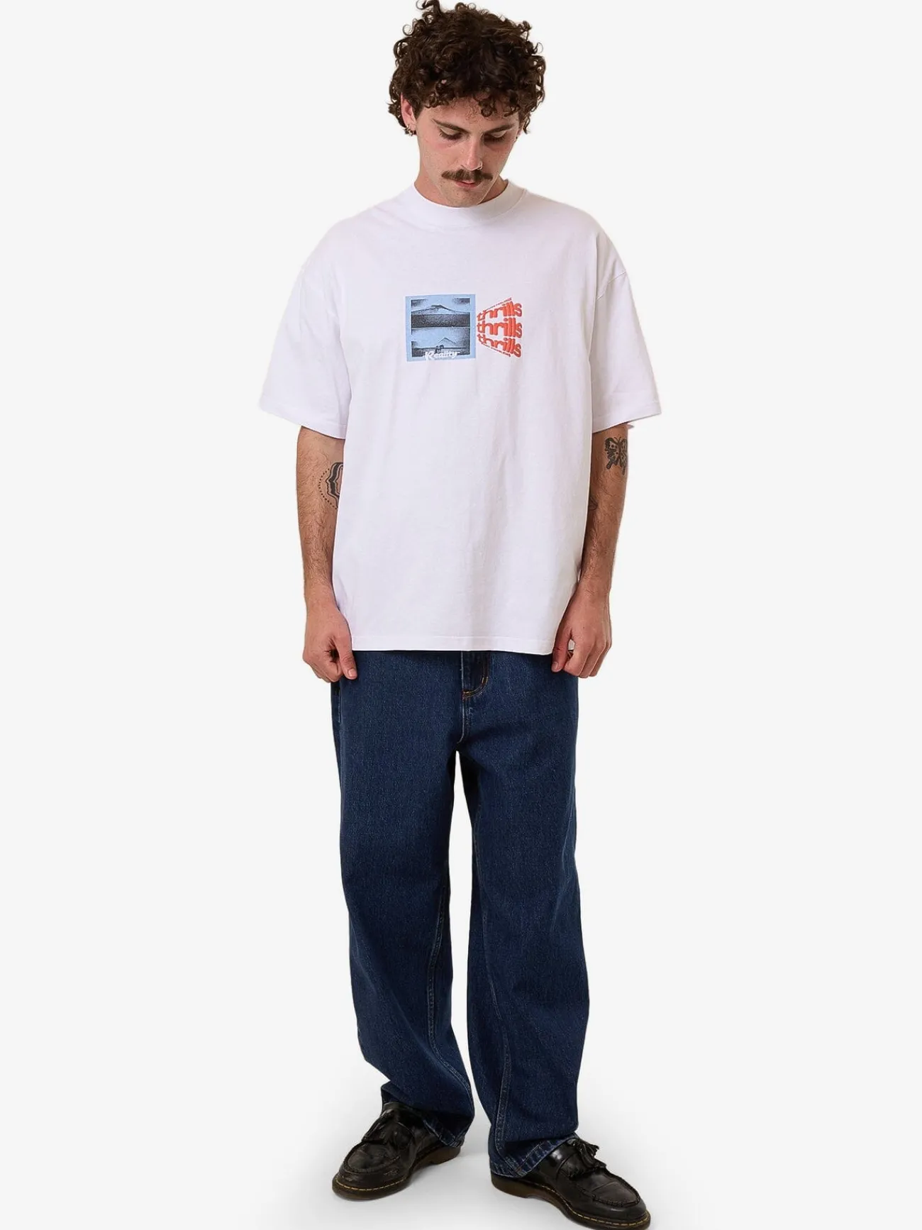 Clearance Thrills Dream Reality Box Fit Oversize Tee - White