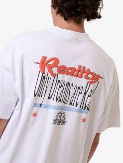 Clearance Thrills Dream Reality Box Fit Oversize Tee - White