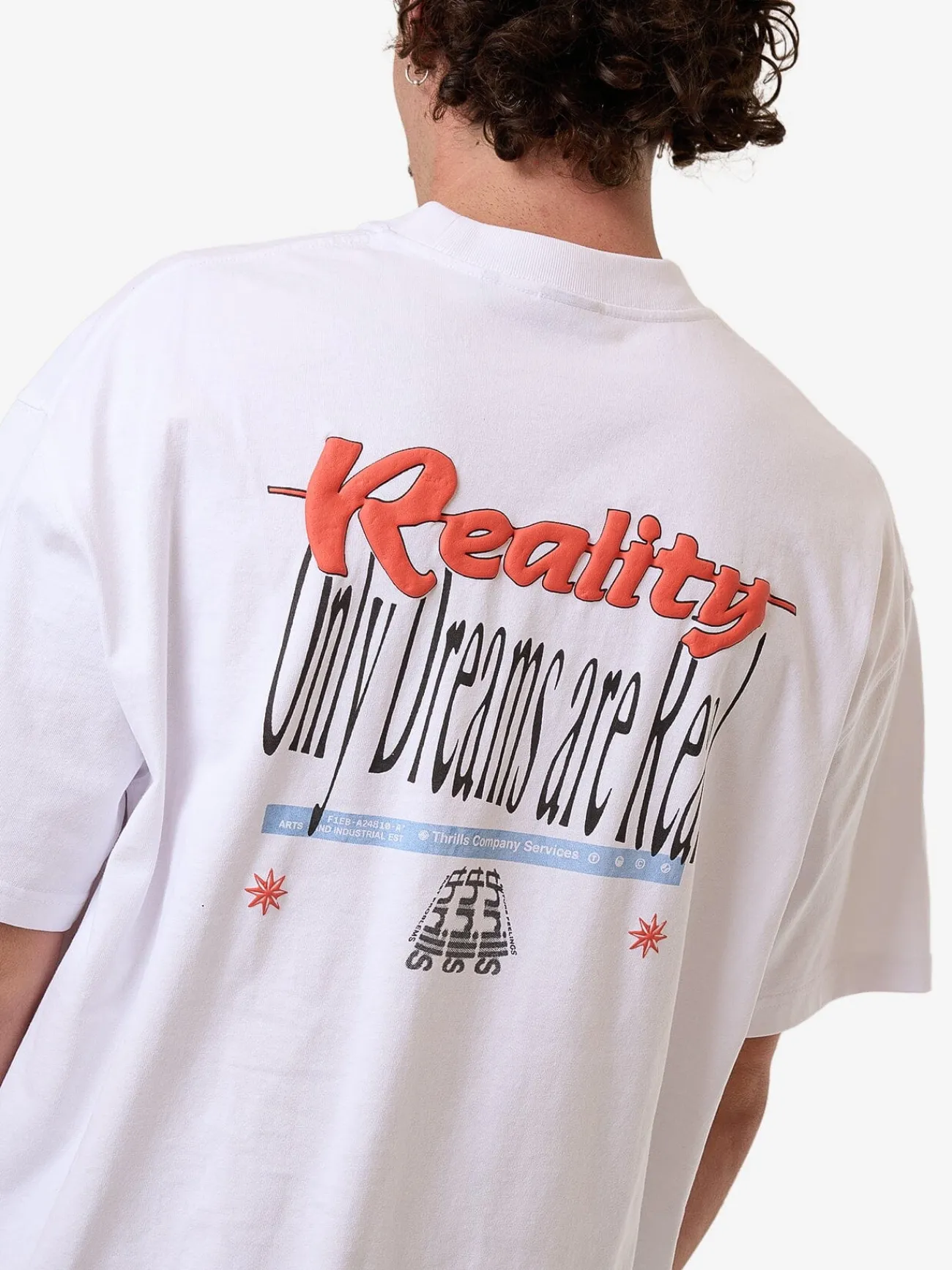 Clearance Thrills Dream Reality Box Fit Oversize Tee - White