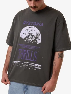 New Thrills Dystopia Box Fit Oversize Short Tee - Merch Black MerchBlack