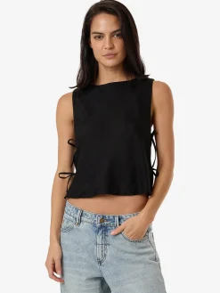 Discount Thrills Ember Tie Top - Black