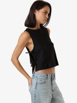 Discount Thrills Ember Tie Top - Black
