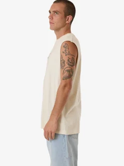 Hot Thrills Emblem Merch Fit Muscle Tee - Unbleached