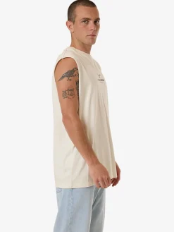 Hot Thrills Emblem Merch Fit Muscle Tee - Unbleached