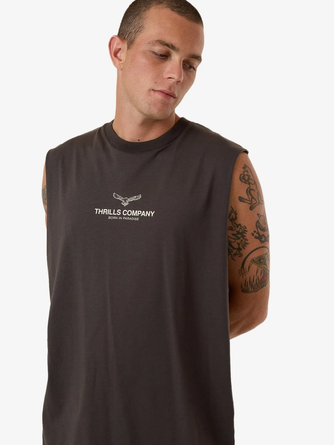 Fashion Thrills Emblem Merch Fit Muscle Tee - Merch Black MerchBlack