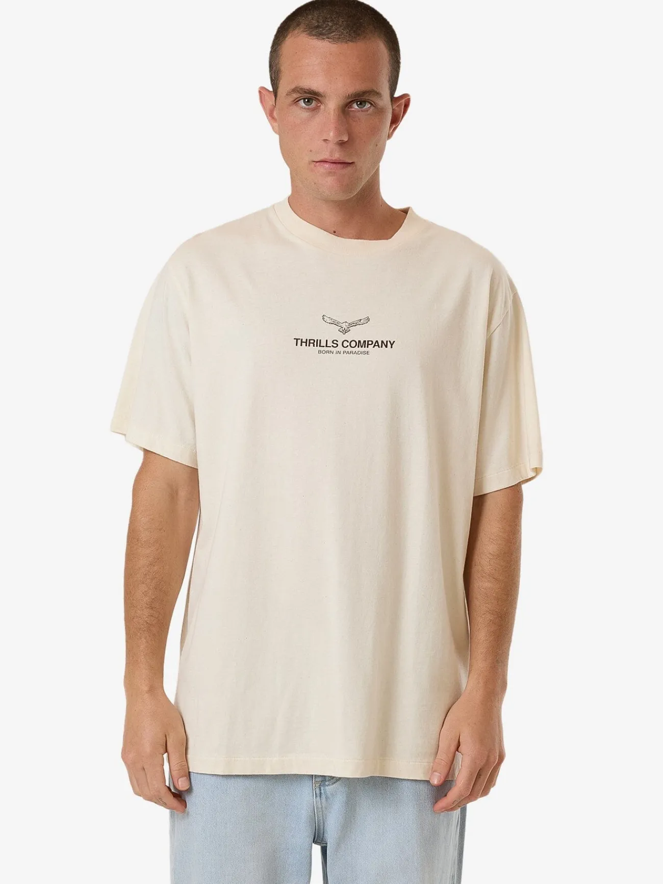 Discount Thrills Emblem Merch Fit Tee - Unbleached