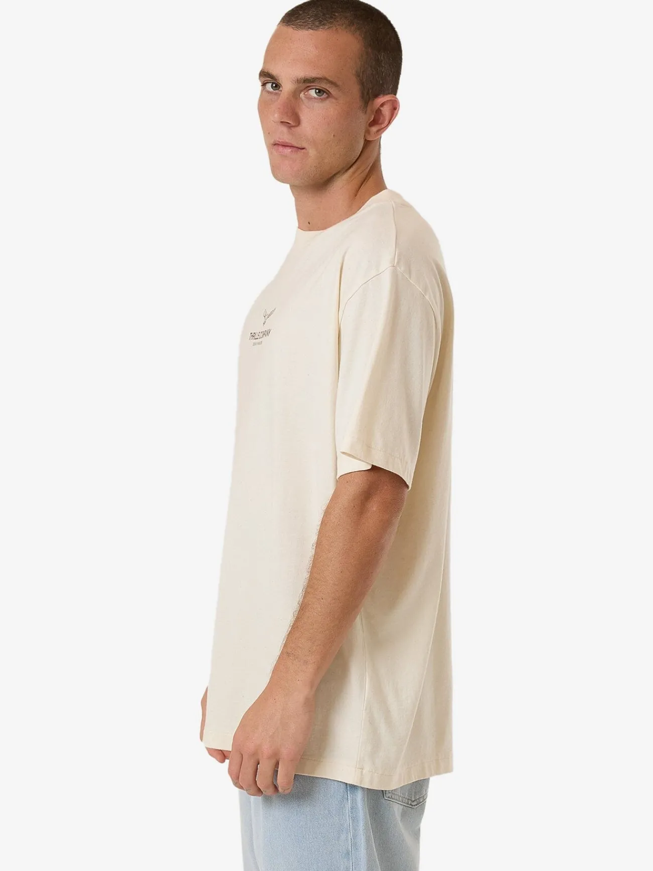 Discount Thrills Emblem Merch Fit Tee - Unbleached