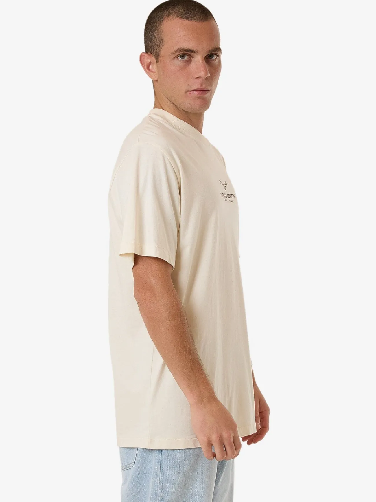 Discount Thrills Emblem Merch Fit Tee - Unbleached