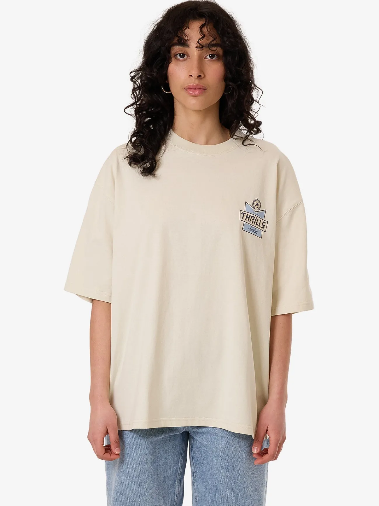 Discount Thrills Especially For You Oversized Tee - Heritage White HeritageWhite