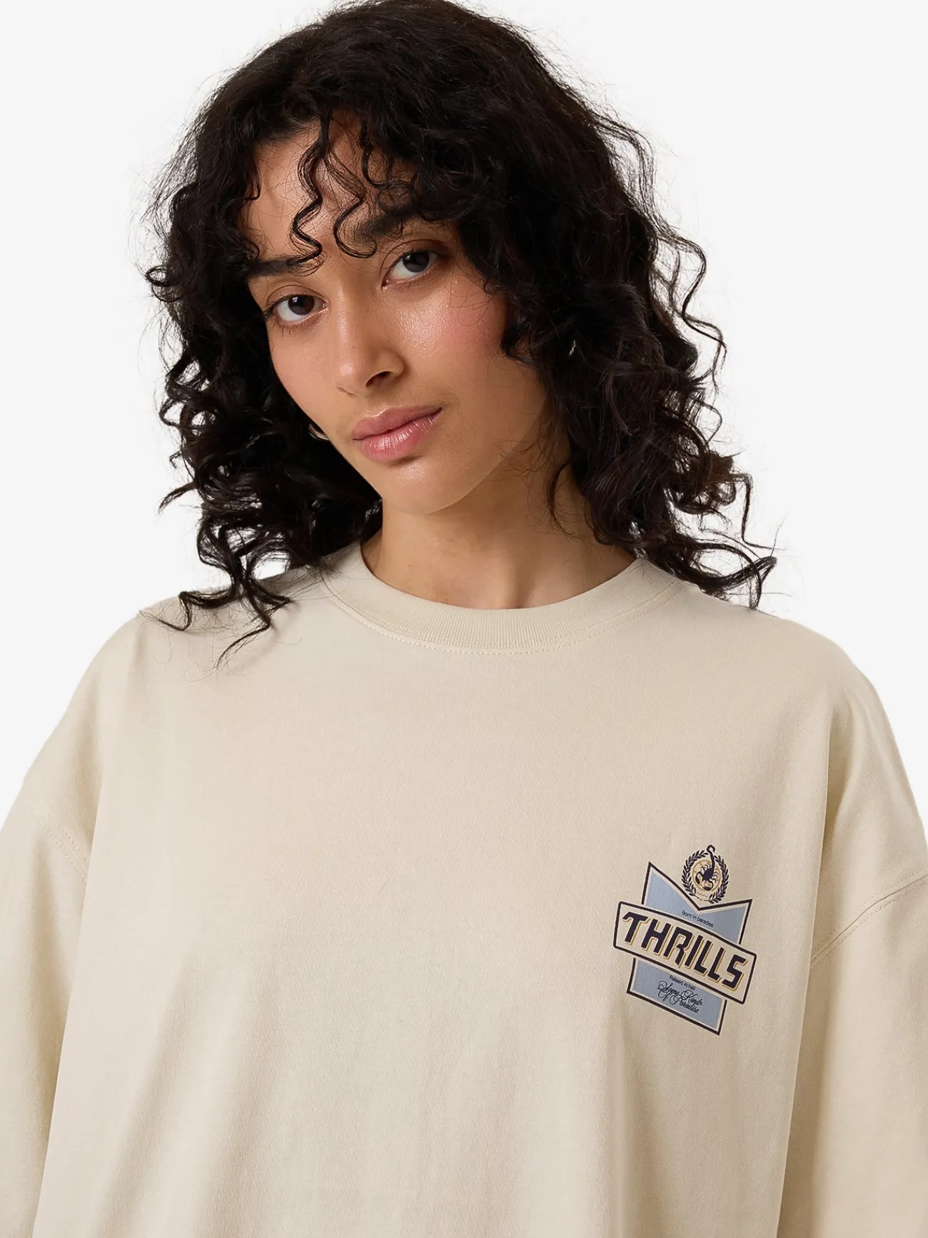 Discount Thrills Especially For You Oversized Tee - Heritage White HeritageWhite