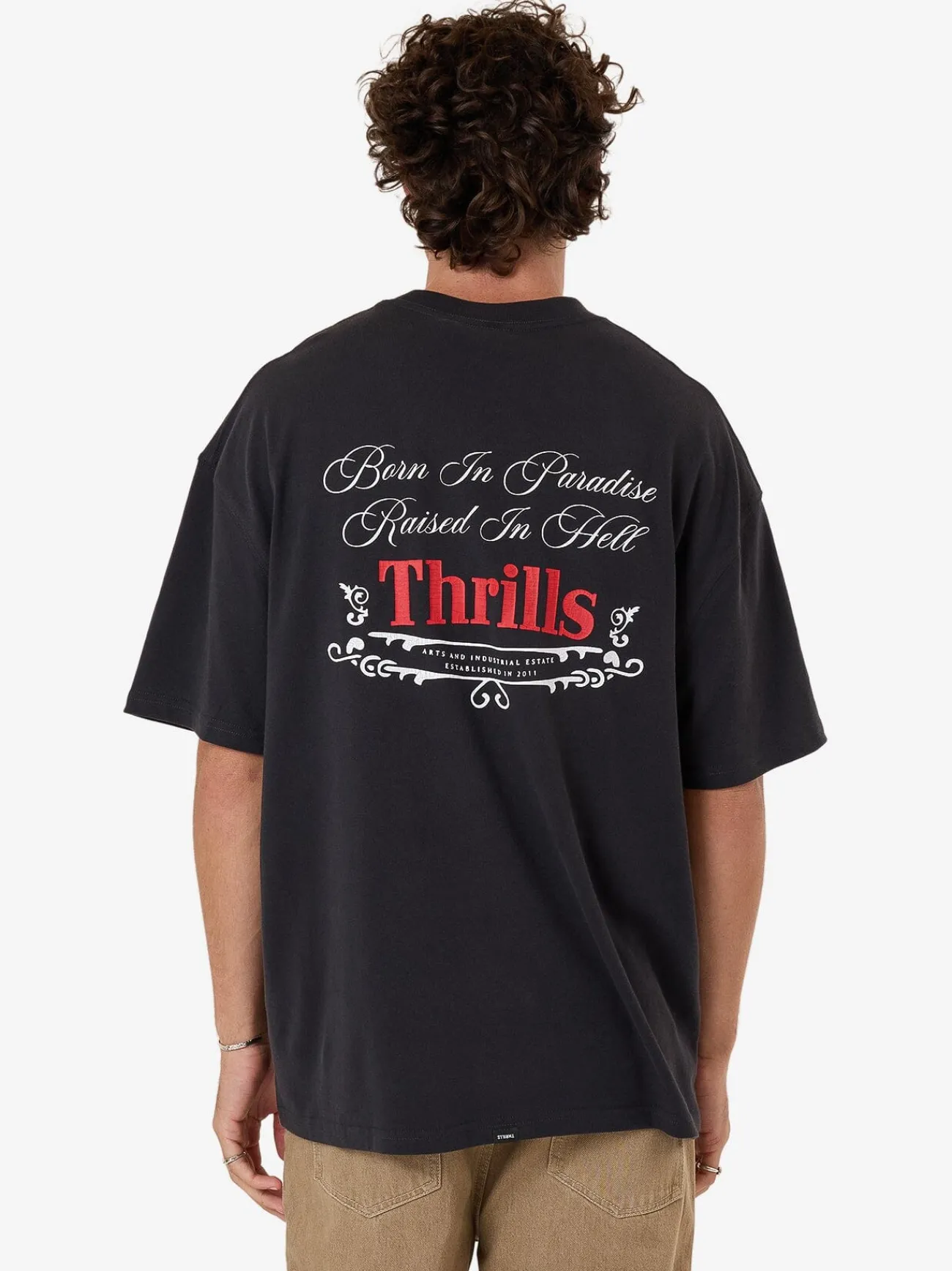 Outlet Thrills Eternal Outlaw Box Fit Oversize Tee - Washed Black WashedBlack