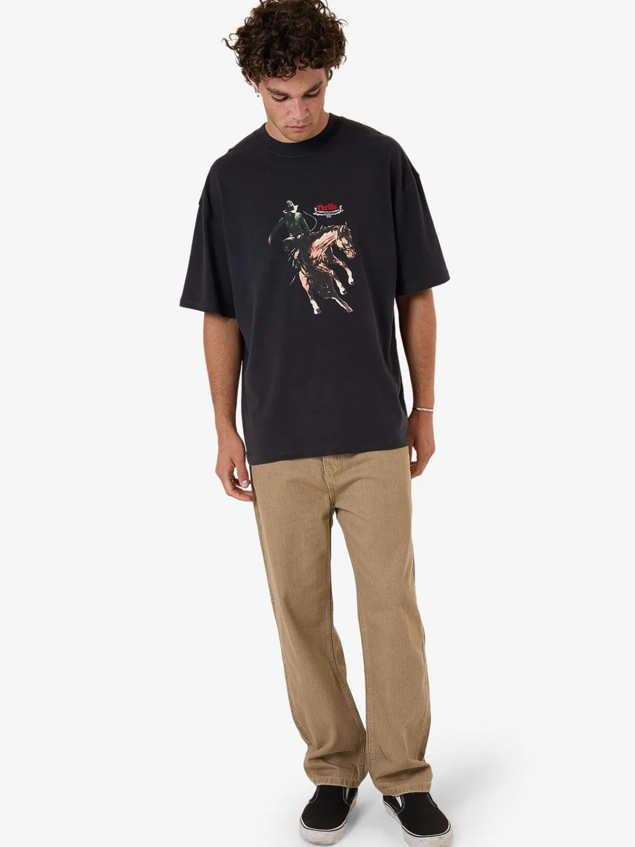 Outlet Thrills Eternal Outlaw Box Fit Oversize Tee - Washed Black WashedBlack