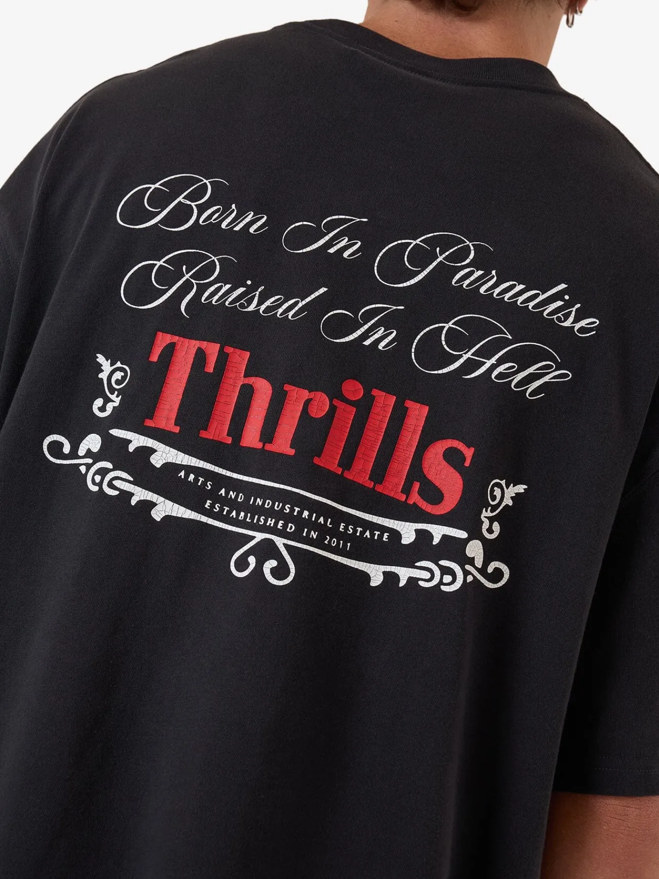 Outlet Thrills Eternal Outlaw Box Fit Oversize Tee - Washed Black WashedBlack