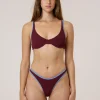 New Thrills Farrow Tall Underwire Bikini Top - Dark Cherry DarkCherry