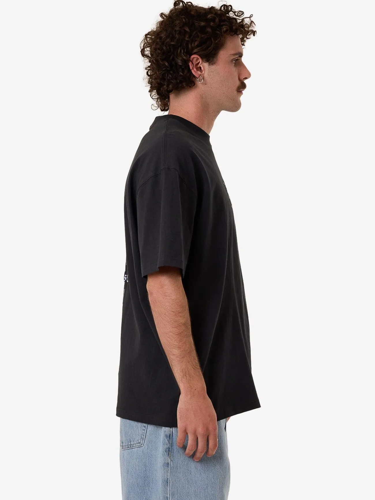 Hot Thrills Filter Box Fit Oversize Tee - Faded Black FadedBlack