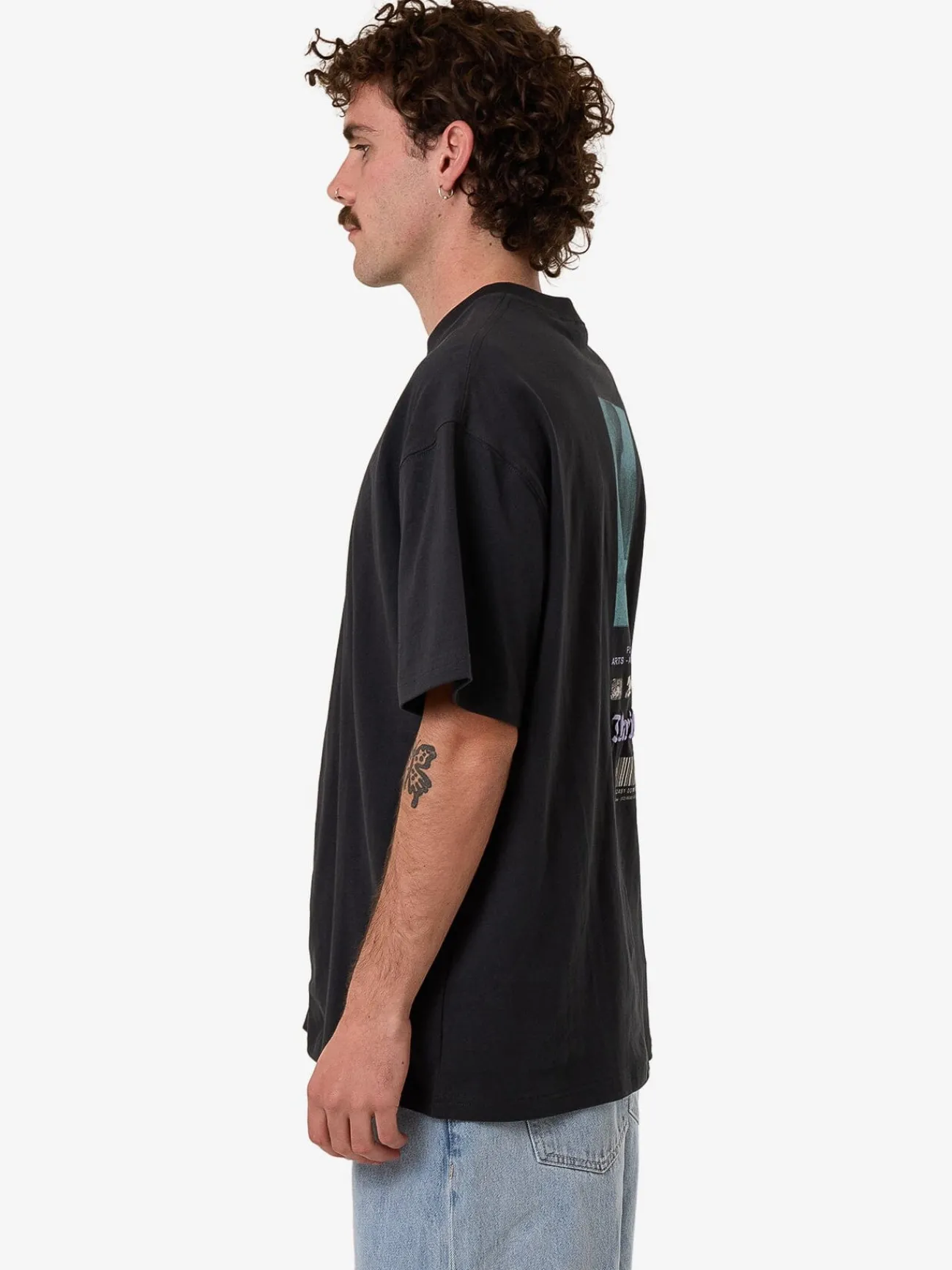 Hot Thrills Filter Box Fit Oversize Tee - Faded Black FadedBlack