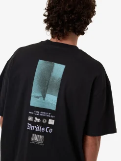 Hot Thrills Filter Box Fit Oversize Tee - Faded Black FadedBlack