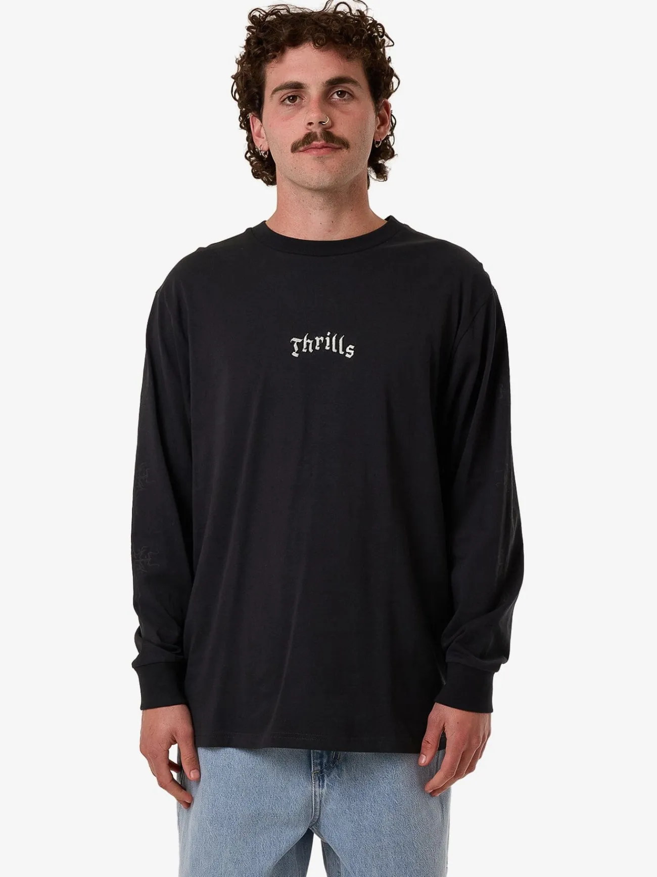 Fashion Thrills Filter Oversize Fit Long Sleeve Tee - Faded Black FadedBlack