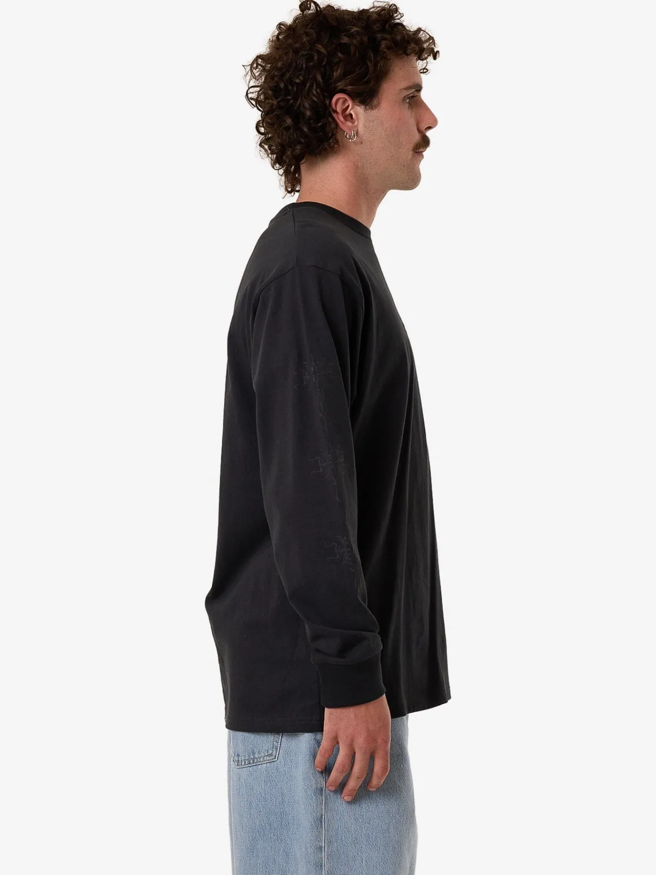 Fashion Thrills Filter Oversize Fit Long Sleeve Tee - Faded Black FadedBlack