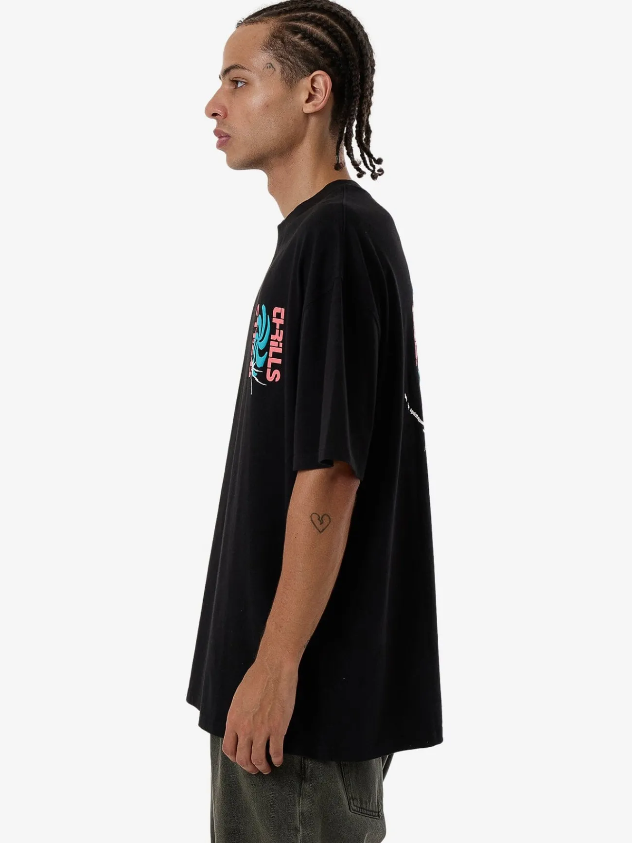Best Thrills Firestarter Box Fit Oversize Tee - Black