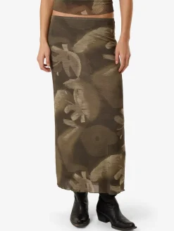 Fashion Thrills Flora Haze Mesh Skirt - Brindle