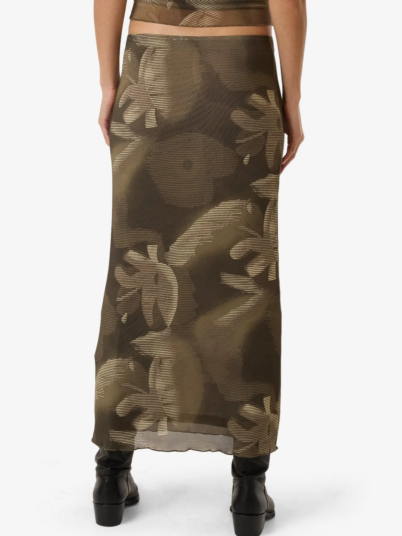 Fashion Thrills Flora Haze Mesh Skirt - Brindle