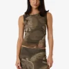 Sale Thrills Flora Haze Mesh Tank - Brindle