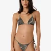 New Thrills Flora Haze String Bikini Top - Brindle